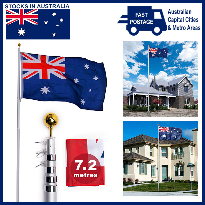 Rustproof Aluminum Flag Pole with 7.2m, Heavy-Duty Telescoping Pole for Outdoors, Gardens, Roof Walls, Durable Pole Set 14 Rustproof Aluminum Flag Pole with 7.2m, Heavy-Duty Telescoping Pole for Outdoors, Gardens, Roof Walls, Durable Pole Set - Image 14