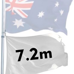 Rustproof Aluminum Flag Pole with 7.2m, Heavy-Duty Telescoping Pole for Outdoors, Gardens, Roof Walls, Durable Pole Set 21 V284 AUS 1 8 617 07