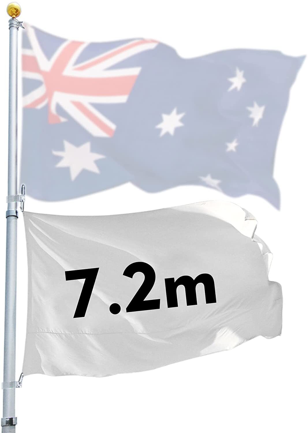 Rustproof Aluminum Flag Pole with 7.2m, Heavy-Duty Telescoping Pole for Outdoors, Gardens, Roof Walls, Durable Pole Set 8 Rustproof Aluminum Flag Pole with 7.2m, Heavy-Duty Telescoping Pole for Outdoors, Gardens, Roof Walls, Durable Pole Set - Image 8