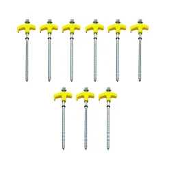 Alternative view of 9PCS High Strength Carbon Steel Tent Stakes Outdoor Camping Pegs M8x200 Durable