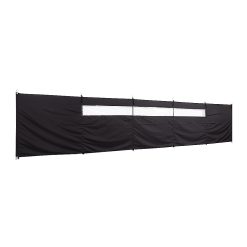 Camping Windbreak with Clear Windows & Carry Bag 725x140cm Black Outdoor Privacy Shelter