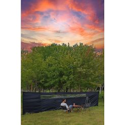 Alternative view of Camping Windbreak with Clear Windows & Carry Bag 725x140cm Black Outdoor Privacy Shelter