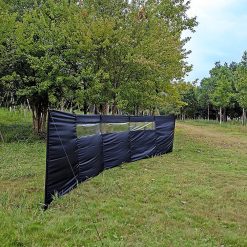 Camping Windbreak with Clear Windows & Carry Bag 725x140cm Black Outdoor Privacy Shelter 11 V63 953281 202603061801 02