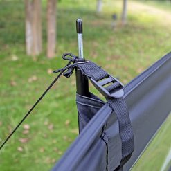Camping Windbreak with Clear Windows & Carry Bag 725x140cm Black Outdoor Privacy Shelter 12 V63 953281 202603061801 03