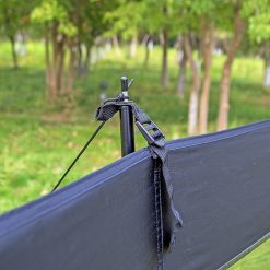Camping Windbreak with Clear Windows & Carry Bag 725x140cm Black Outdoor Privacy Shelter 15 V63 953281 202603061801 06