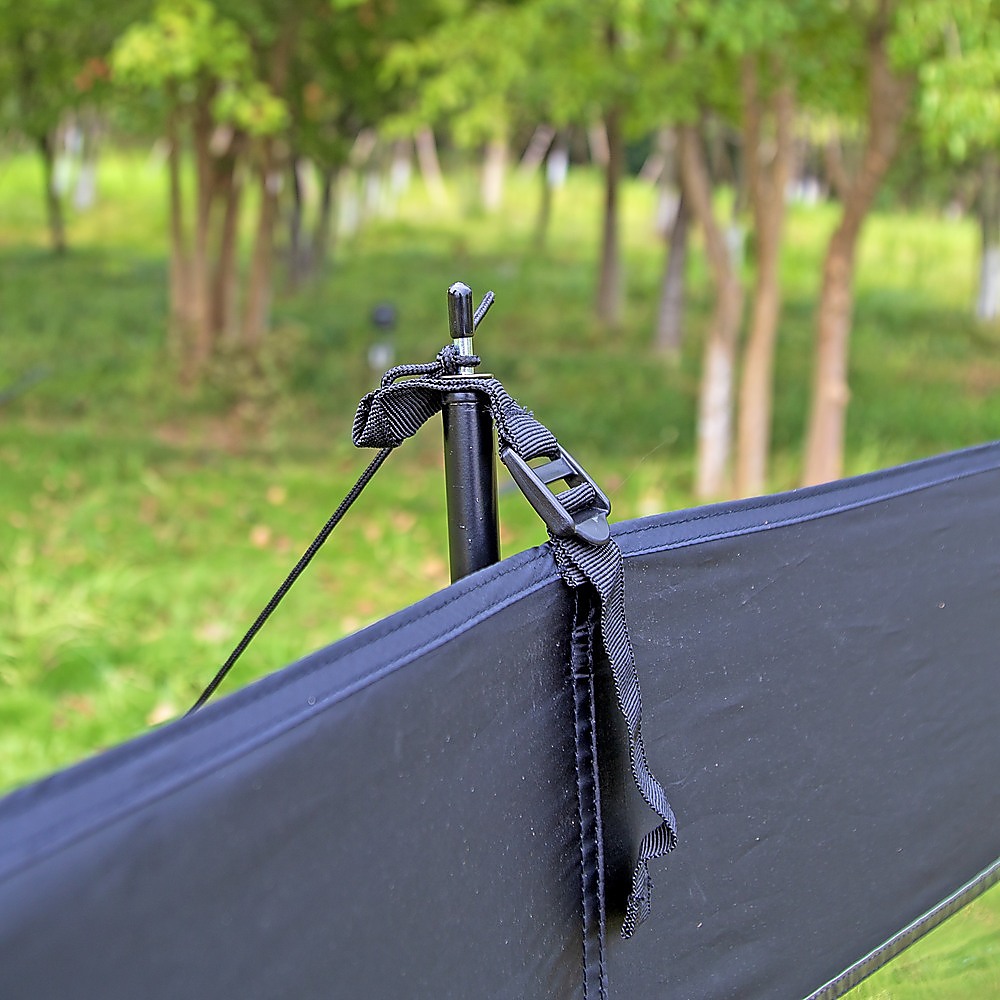 Camping Windbreak with Clear Windows & Carry Bag 725x140cm Black Outdoor Privacy Shelter 7 Camping Windbreak with Clear Windows & Carry Bag 725x140cm Black Outdoor Privacy Shelter - Image 7