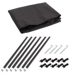 Camping Windbreak with Clear Windows & Carry Bag 725x140cm Black Outdoor Privacy Shelter 16 V63 953281 202603061801 07
