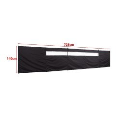 Camping Windbreak with Clear Windows & Carry Bag 725x140cm Black Outdoor Privacy Shelter 17 V63 953281 202603061801 08