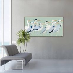 Alternative view of Flock of Birds Framed Canvas 120cm