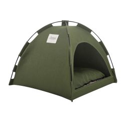 Green Premium Portable Pet Tent Bed with Cooling Mat - Breathable Foldable Outdoor Indoor Cat Dog House Shelter for Summer(Size: M)