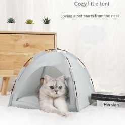 Alternative view of Green Premium Portable Pet Tent Bed with Cooling Mat - Breathable Foldable Outdoor Indoor Cat Dog House Shelter for Summer(Size: M)