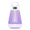 2-in-1 Rechargeable Mosquito Zapper & Camping Lantern - 2000V Electric Insect Killer with Smart Digital Display - 2000mAh Battery Portable Bug Trap for Outdoor Tent Patio & Home - IPX5 Waterproof - White