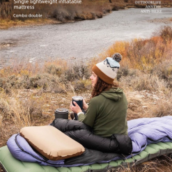 Alternative view of Ultralight TPU Inflatable Camping Mattress 195x70x10cm Portable Press Pump Sleeping Pad Moisture-Proof Outdoor Tent Mat for Hiking Orange