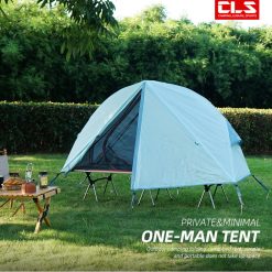 Alternative view of Single Person Off-Ground Camping Tent Portable Folding Bed Cover with Mosquito Net UV-Resistant Fishing Tent Black