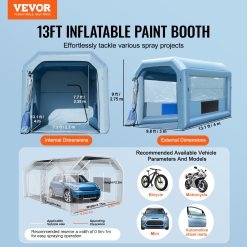 Alternative view of Inflatable Paint Booth, 13.1 x 9.8 x 9 ft Inflatable Spray Booth, with 750W Powerful Blower and Air Filter System, Portable Car Paint Booth for Motorcycle, Bicycle, Auto Part Painting
