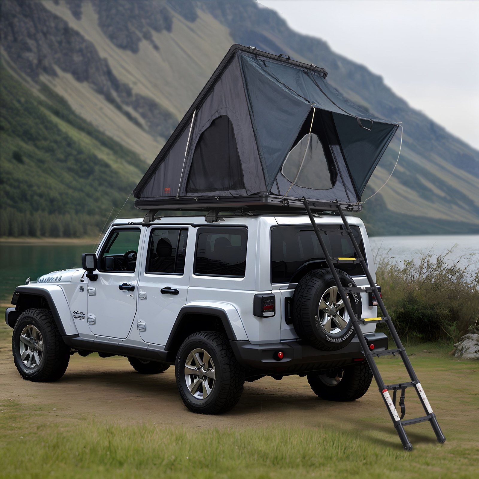 Rooftop Tent Hard Shell 2-3 Person Waterproof for Jeep SUV Truck w/ Ladder 8 Rooftop Tent Hard Shell 2-3 Person Waterproof for Jeep SUV Truck w/ Ladder - Image 8