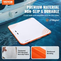Alternative view of Inflatable Floating Dock, 10 x 10FT Inflatable Dock Platform, Non-Slip Water Floating Dock Mat with Portable Carrying Bag & Detachable Ladder, Floating Platform Island Raft for Pool Beach Ocean