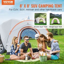 Alternative view of SUV Camping Tent, 8'-8' SUV Tent Attachment for Camping with Rain Layer and Carry Bag, PU2000mm Double Layer Truck Tent, Accommodate 6-8 Person, Rear Tent for Van Hatch Tailgate