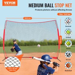 Alternative view of Barricade Backstop Net, 12x9 ft Ball Sports Barrier Netting, Portable Practice Equipment with Carry Bag, Protection Screen for Baseball Softball Lacrosse Soccer Hockey Training, for Backyard