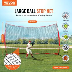Alternative view of Barricade Backstop Net, 16x10 ft Ball Sports Barrier Netting, Portable Practice Equipment with Carry Bag, Protection Screen for Baseball Softball Lacrosse Soccer Hockey Training, for Backyard