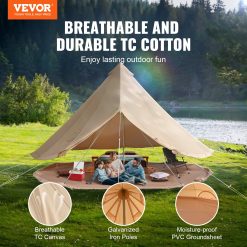 Alternative view of Canvas Bell Tent 4m/13.12ft 4-Season Camping Yurt Tent with Stove Jack