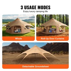 Canvas Tent 4 Seasons 5 m/16.4 ft Bell Tent for Camping with Stove Jack 13 V952 FBZXZP5MMXTZ97PYKV0 202507141747 02