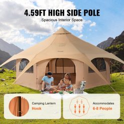 Canvas Tent 4 Seasons 5 m/16.4 ft Bell Tent for Camping with Stove Jack 14 V952 FBZXZP5MMXTZ97PYKV0 202507141747 03