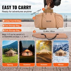Canvas Tent 4 Seasons 5 m/16.4 ft Bell Tent for Camping with Stove Jack 16 V952 FBZXZP5MMXTZ97PYKV0 202507141747 05