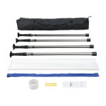 Dust Barrier Poles, 10 Ft Barrier Poles, Dust Barrier System with 4 Telescoping Poles, Magnetic Zipper, Carry Bag and 32.8x13.12 Ft Plastic Film, for Interior Decoration, Painting