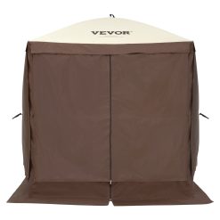 Pop Up Gazebo Tent, Pop-Up Screen Tent 4 Sided Canopy Sun Shelter with 4 Removable Privacy Wind Cloths & Mesh Windows, 6x6FT Quick Set Screen Tent with Mosquito Netting, Brown 21 V952 ZPSLTZS6X6FTW9616V0 202510131021 10