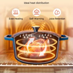 Enameled Cast Iron Dutch Oven, 5.7L Pot with Lid and Dual Handles, Heavy-Duty Durable Cookware Pan, Oven Induction Compatible up to 260 ℃, for Braising, Stews, Roasting, Bread Baking, Blue 13 V952 ZTHLKX6QTTCT7F6PS001V0 202601141525 02