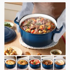 Enameled Cast Iron Dutch Oven, 5.7L Pot with Lid and Dual Handles, Heavy-Duty Durable Cookware Pan, Oven Induction Compatible up to 260 ℃, for Braising, Stews, Roasting, Bread Baking, Blue 16 V952 ZTHLKX6QTTCT7F6PS001V0 202601141525 05