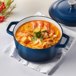 Enameled Cast Iron Dutch Oven, 5.7L Pot with Lid and Dual Handles, Heavy-Duty Durable Cookware Pan, Oven Induction Compatible up to 260 ℃, for Braising, Stews, Roasting, Bread Baking, Blue 18 V952 ZTHLKX6QTTCT7F6PS001V0 202601141525 07