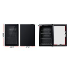 Alternative view of Devanti 70L Bar Fridge Glass Door w/Light Black