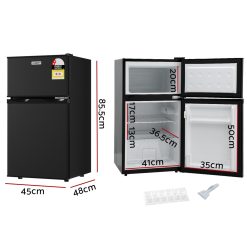 Alternative view of Devanti 85L Bar Fridge Mini Freezer Refrigerator Black