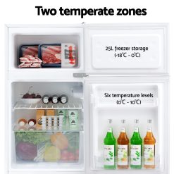 Devanti 85L Bar Fridge Mini Freezer Refrigerator White 10 BF F D 90L WH 215064 03