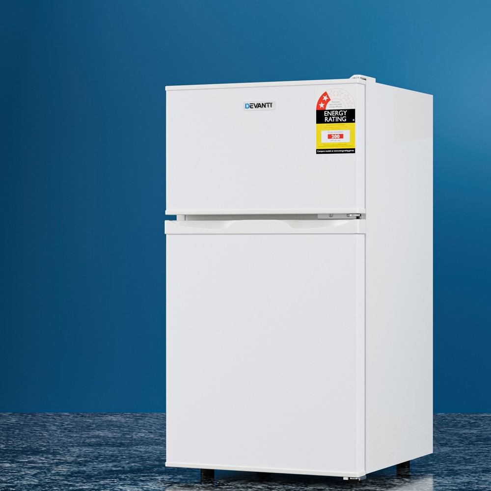 Devanti 85L Bar Fridge Mini Freezer Refrigerator White 1 Devanti 85L Bar Fridge Mini Freezer Refrigerator White