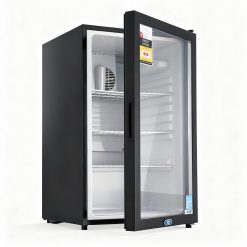 Devanti 105L Bar Fridge Glass Door Mini Fridge Countertop Cooler Black