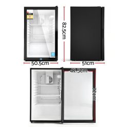 Alternative view of Devanti 105L Bar Fridge Glass Door Mini Fridge Countertop Cooler Black
