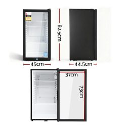Alternative view of Devanti 78L Bar Fridge Glass Door Mini Fridge Countertop Cooler Black