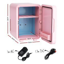 Alternative view of Glacio Mini Fridge Skincare Beauty Cooler Warmer LED Mirror 12V 220V Pink 4L