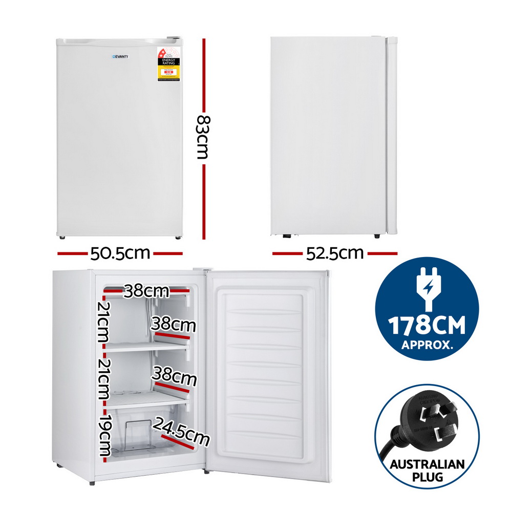 Devanti 81L Upright Freezer Fridge White 2 Devanti 81L Upright Freezer Fridge White - Image 2