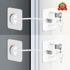 Baby Proofing, Refrigerator lock, Baby Safety Locks for Cabinets, Cabinet Locks for Babies, No Drilling Child Safety Cabinet Locks for Latching to Drawer Door Fridge Oven Toilet Seat White