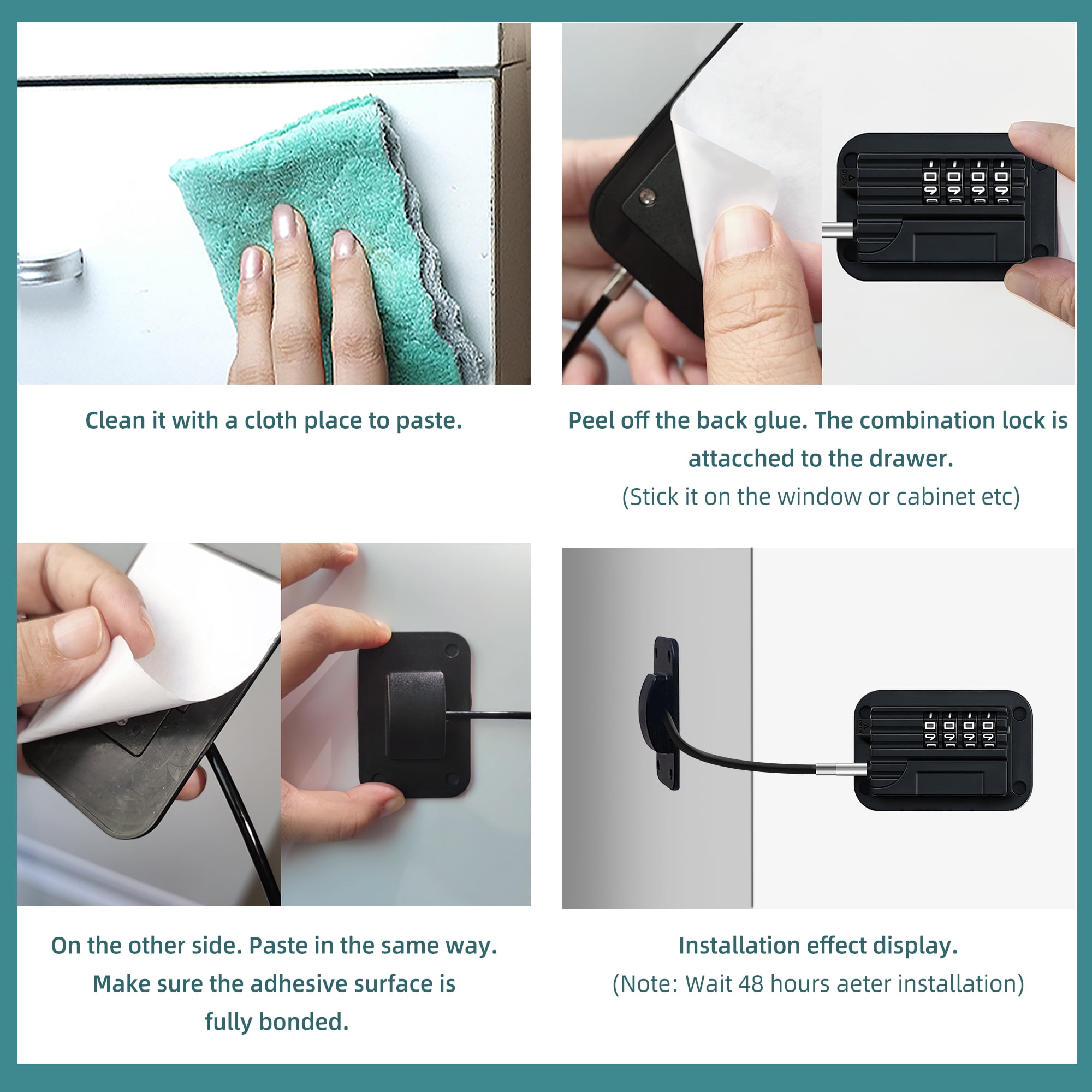 Baby Proofing, Refrigerator lock, Baby Safety Locks for Cabinets, Cabinet Locks for Babies, No Drilling Child Safety Cabinet Locks for Latching to Drawer Door Fridge Oven Toilet Seat White 9 Baby Proofing, Refrigerator lock, Baby Safety Locks for Cabinets, Cabinet Locks for Babies, No Drilling Child Safety Cabinet Locks for Latching to Drawer Door Fridge Oven Toilet Seat White - Image 9