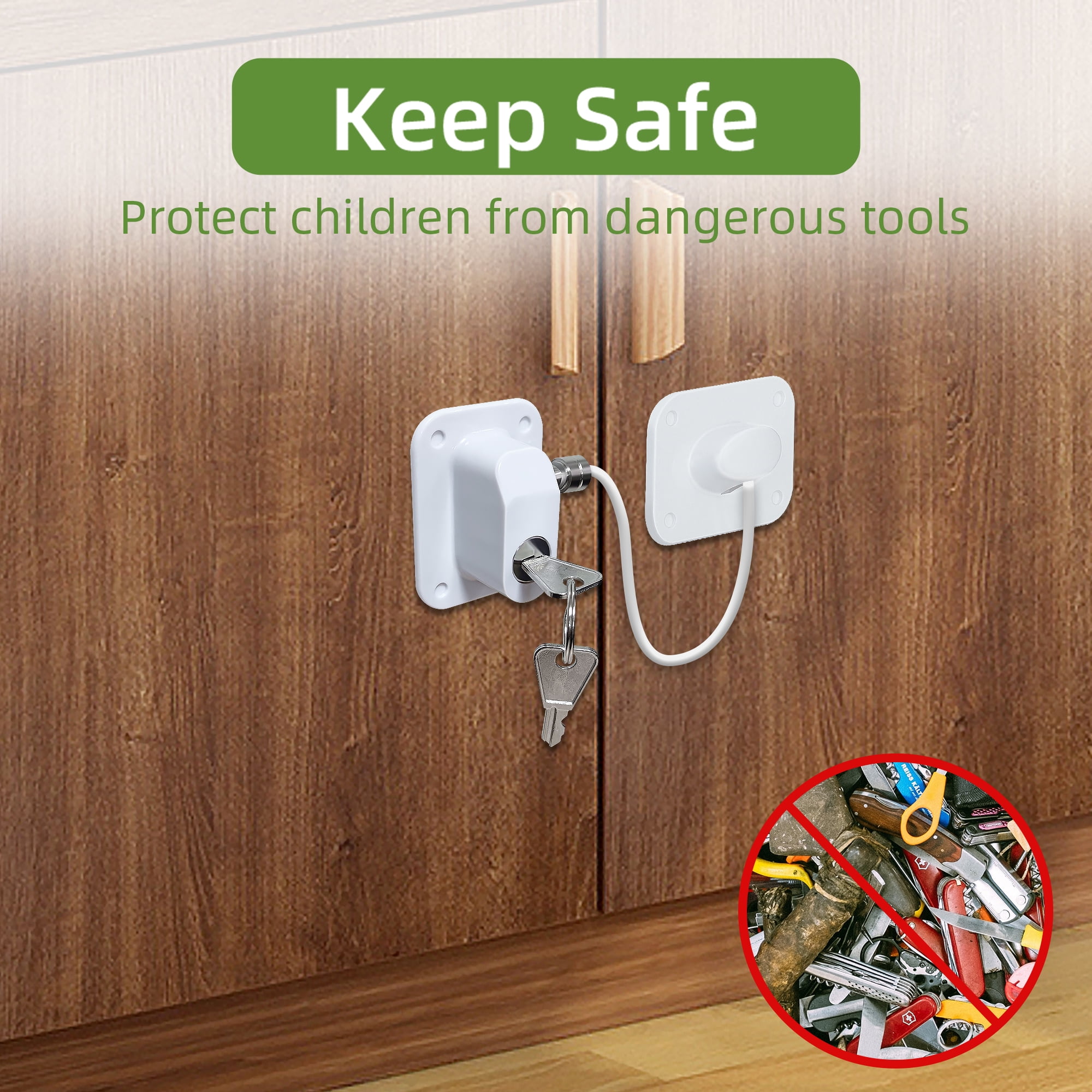 Baby Proofing, Refrigerator lock, Baby Safety Locks for Cabinets, Cabinet Locks for Babies, No Drilling Child Safety Cabinet Locks for Latching to Drawer Door Fridge Oven Toilet Seat White 2 Baby Proofing, Refrigerator lock, Baby Safety Locks for Cabinets, Cabinet Locks for Babies, No Drilling Child Safety Cabinet Locks for Latching to Drawer Door Fridge Oven Toilet Seat White - Image 2