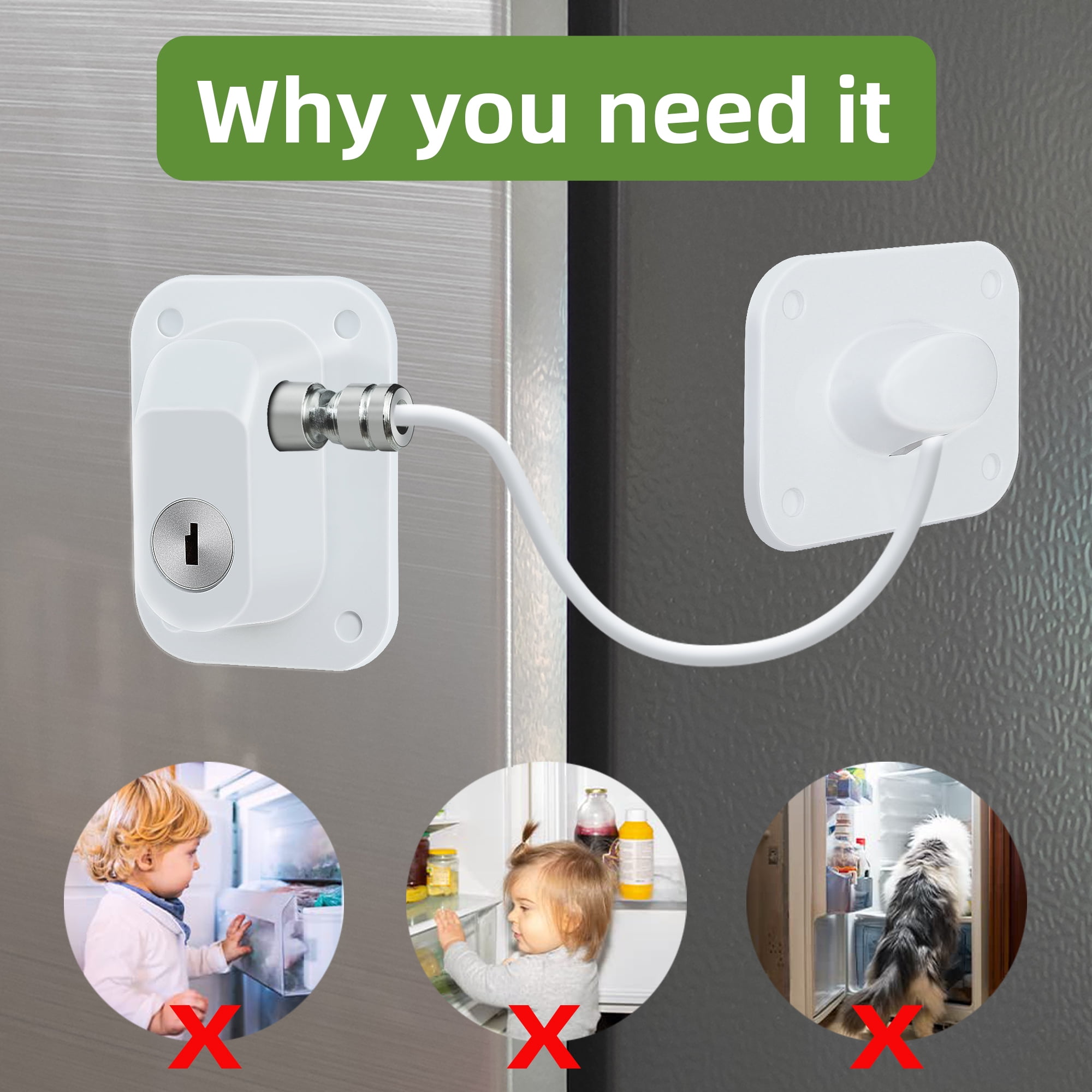 Baby Proofing, Refrigerator lock, Baby Safety Locks for Cabinets, Cabinet Locks for Babies, No Drilling Child Safety Cabinet Locks for Latching to Drawer Door Fridge Oven Toilet Seat White 4 Baby Proofing, Refrigerator lock, Baby Safety Locks for Cabinets, Cabinet Locks for Babies, No Drilling Child Safety Cabinet Locks for Latching to Drawer Door Fridge Oven Toilet Seat White - Image 4