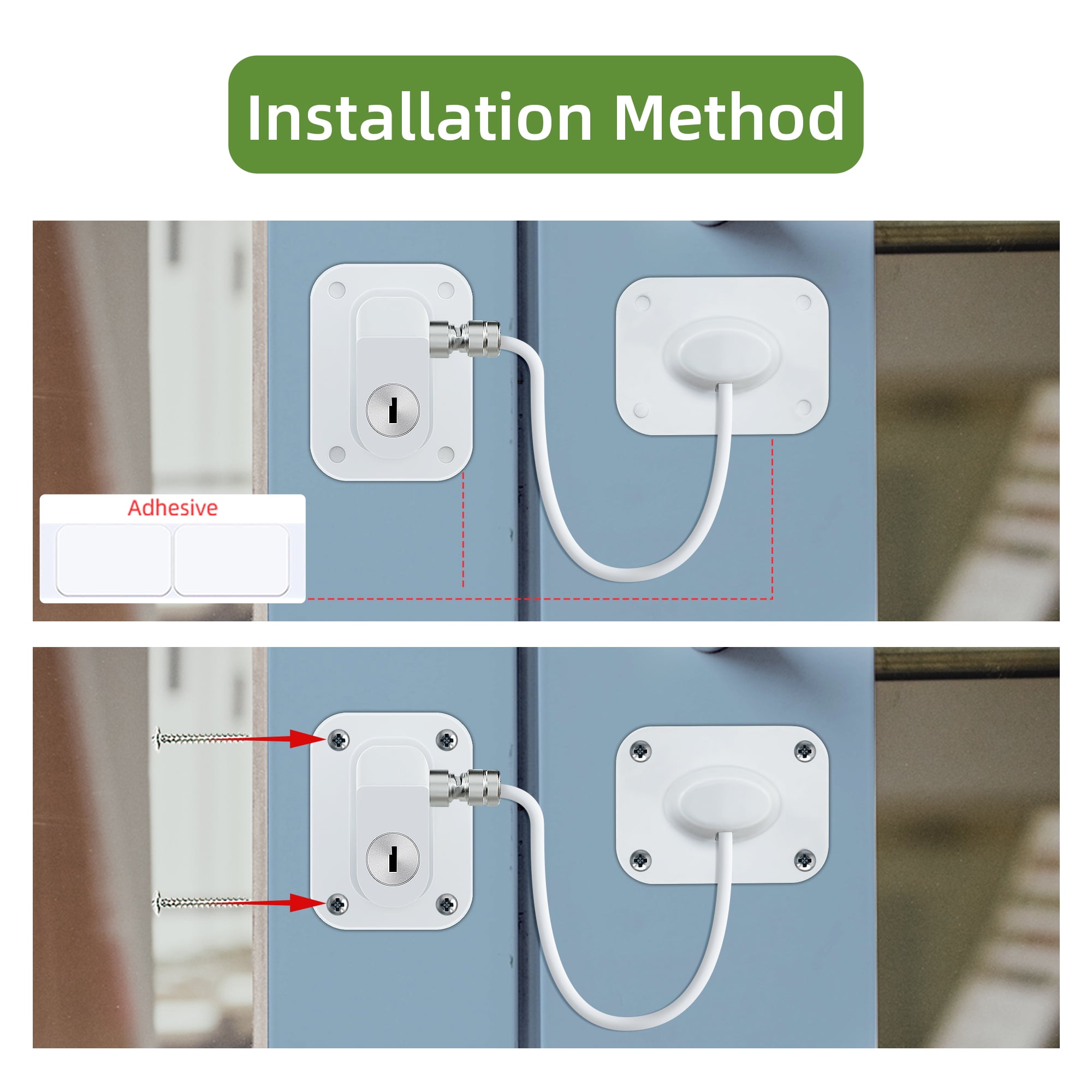 Baby Proofing, Refrigerator lock, Baby Safety Locks for Cabinets, Cabinet Locks for Babies, No Drilling Child Safety Cabinet Locks for Latching to Drawer Door Fridge Oven Toilet Seat White 8 Baby Proofing, Refrigerator lock, Baby Safety Locks for Cabinets, Cabinet Locks for Babies, No Drilling Child Safety Cabinet Locks for Latching to Drawer Door Fridge Oven Toilet Seat White - Image 8