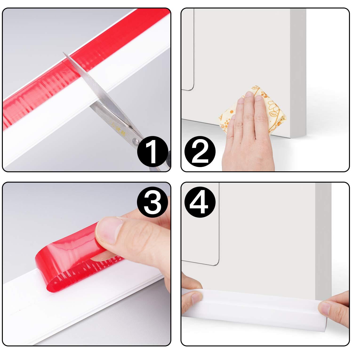 Door Draft Stopper, 37 Inch Under Door Sweep Bottom Blocker with Rubber Seal Strip, Under Door Seal for Exterior/Interior, Soundproof Weather Stripping Door Seal(White) 1PC Brown 4 Door Draft Stopper, 37 Inch Under Door Sweep Bottom Blocker with Rubber Seal Strip, Under Door Seal for Exterior/Interior, Soundproof Weather Stripping Door Seal(White) 1PC Brown - Image 4