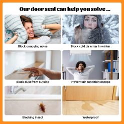 Door Draft Stopper, 37 Inch Under Door Sweep Bottom Blocker with Rubber Seal Strip, Under Door Seal for Exterior/Interior, Soundproof Weather Stripping Door Seal(White) 1PC Brown 11 V1189 WXFWAL 20260319 01461 202603281316 05