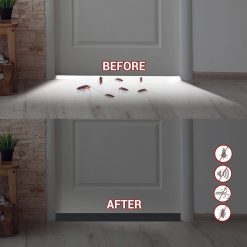 Alternative view of Door Draft Stopper, 37 Inch Under Door Sweep Bottom Blocker with Rubber Seal Strip, Under Door Seal for Exterior/Interior, Soundproof Weather Stripping Door Seal(White) 2PC Brown